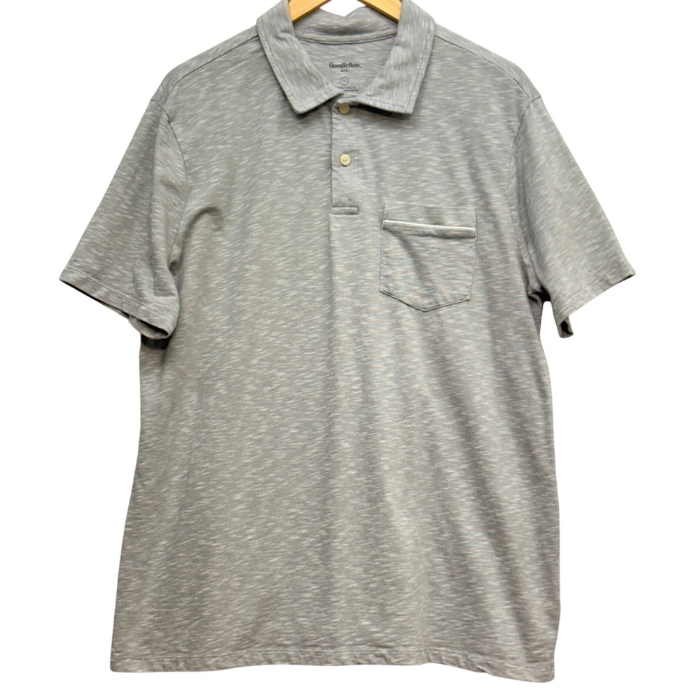 Goodfellow & Co Mens XL Polo Shirt Gravel Gray Space Dye Short Sleeve Z3X9W-C221